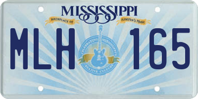 MS license plate MLH165