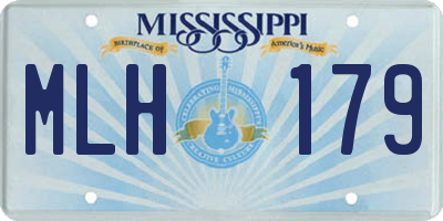 MS license plate MLH179
