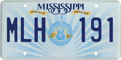 MS license plate MLH191