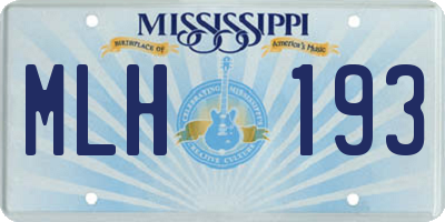 MS license plate MLH193