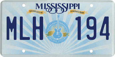 MS license plate MLH194