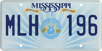 MS license plate MLH196