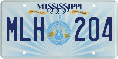 MS license plate MLH204