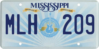 MS license plate MLH209