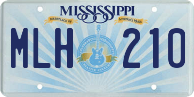 MS license plate MLH210