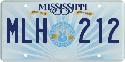 MS license plate MLH212