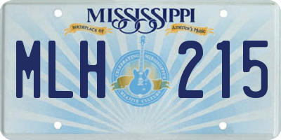 MS license plate MLH215
