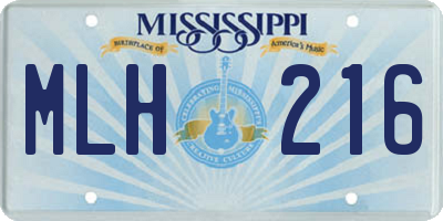 MS license plate MLH216