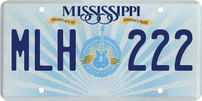 MS license plate MLH222
