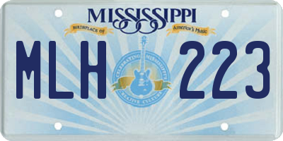 MS license plate MLH223