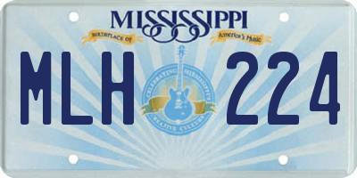 MS license plate MLH224