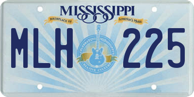 MS license plate MLH225