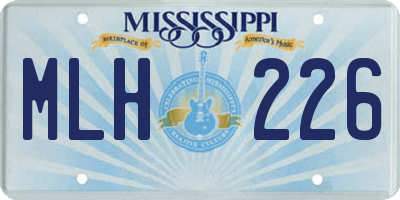 MS license plate MLH226