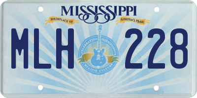 MS license plate MLH228