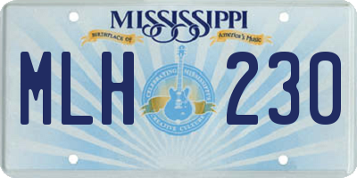 MS license plate MLH230