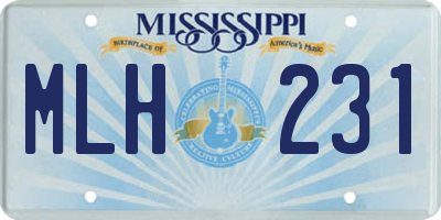 MS license plate MLH231