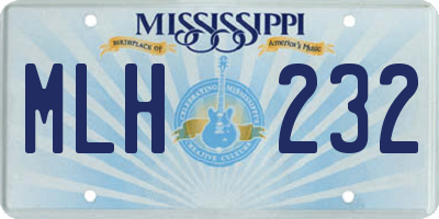 MS license plate MLH232