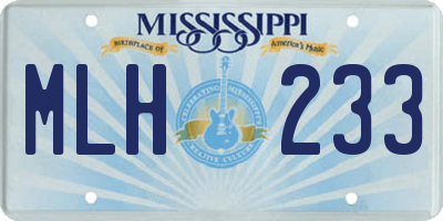 MS license plate MLH233