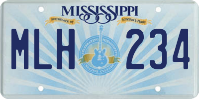 MS license plate MLH234