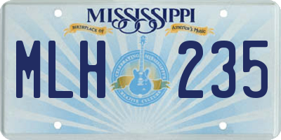 MS license plate MLH235