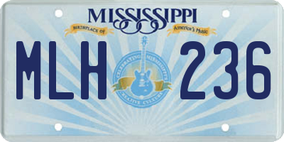 MS license plate MLH236