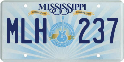 MS license plate MLH237