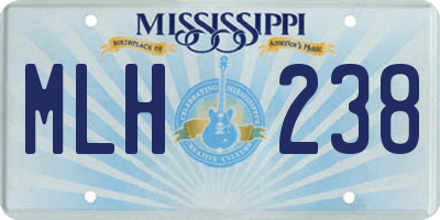 MS license plate MLH238