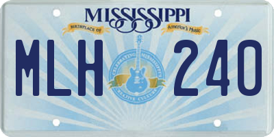 MS license plate MLH240