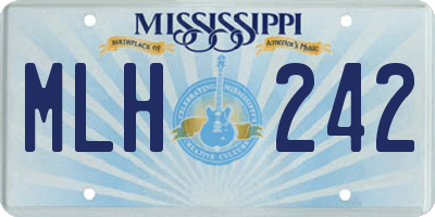 MS license plate MLH242