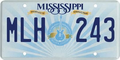 MS license plate MLH243