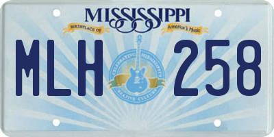 MS license plate MLH258