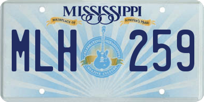 MS license plate MLH259