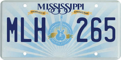 MS license plate MLH265