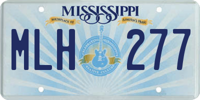 MS license plate MLH277