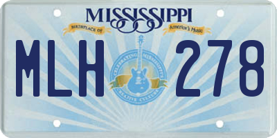 MS license plate MLH278