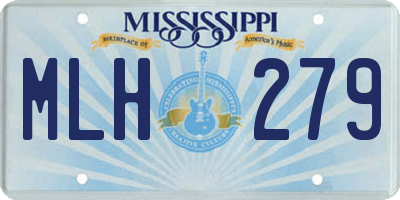 MS license plate MLH279