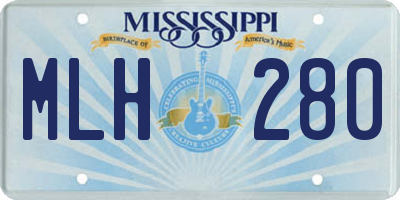 MS license plate MLH280