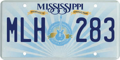 MS license plate MLH283