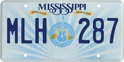 MS license plate MLH287