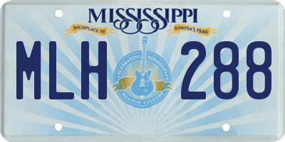 MS license plate MLH288