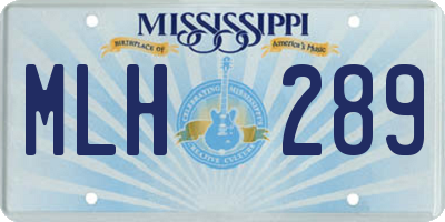 MS license plate MLH289