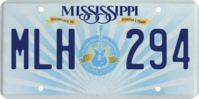MS license plate MLH294