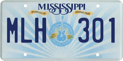 MS license plate MLH301