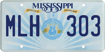 MS license plate MLH303