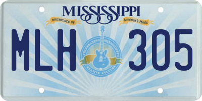 MS license plate MLH305