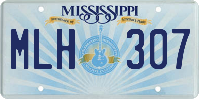 MS license plate MLH307