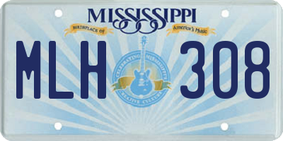 MS license plate MLH308