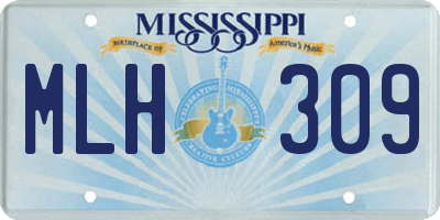 MS license plate MLH309