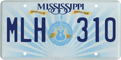 MS license plate MLH310