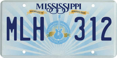 MS license plate MLH312